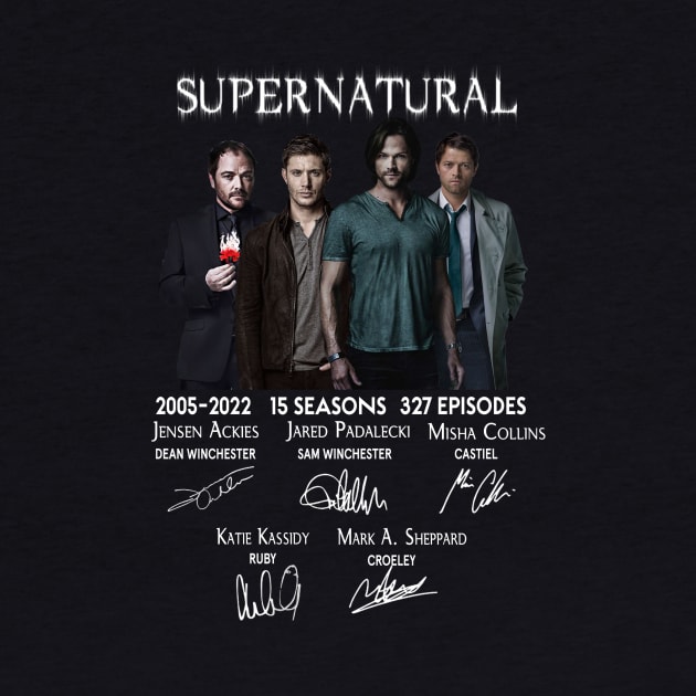 Supernatural All  Cast Signed 15th Anniversary 2005  2022 by Den Tbd